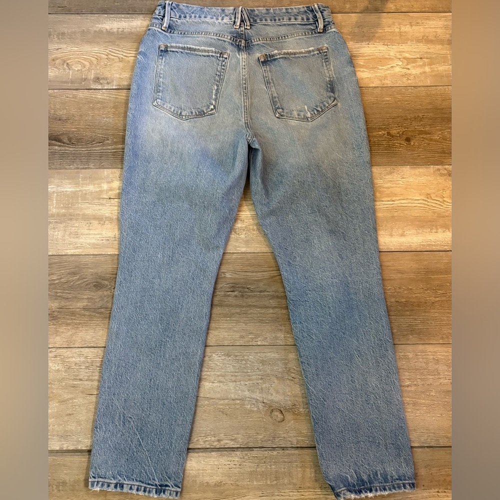 Good American High Rise Straight Ankle Jeans Distressed Light Wash 8/29 - Picture 2 of 6